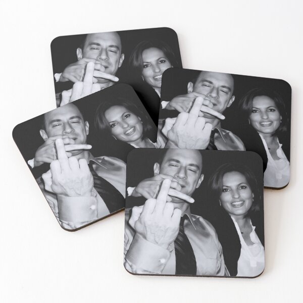 Item preview, Elliot Stabler And Olivia Benson Actors And Musicians Giving The Middle Finger Meme designed and sold by sereshop.