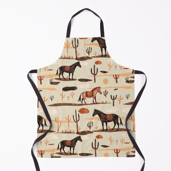 Item preview, Wild West Desert with Horses and Cactuses Pattern designed and sold by UnhingedBird.