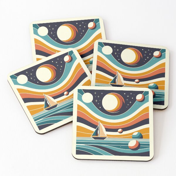 Item preview, Abstract Sailboat Under Planets designed and sold by InkSmithery.