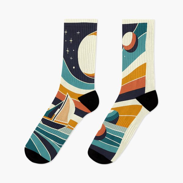 Item preview, Abstract Sailboat Under Planets designed and sold by InkSmithery.