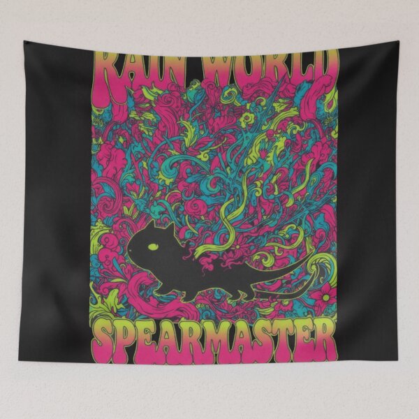 Item preview, Spearmaster Slugcat T-Shirt | Psychedelic Spear & Flower Explosion | Trippy Fantasy Indie Game Art Tee designed and sold by ZyxDes.