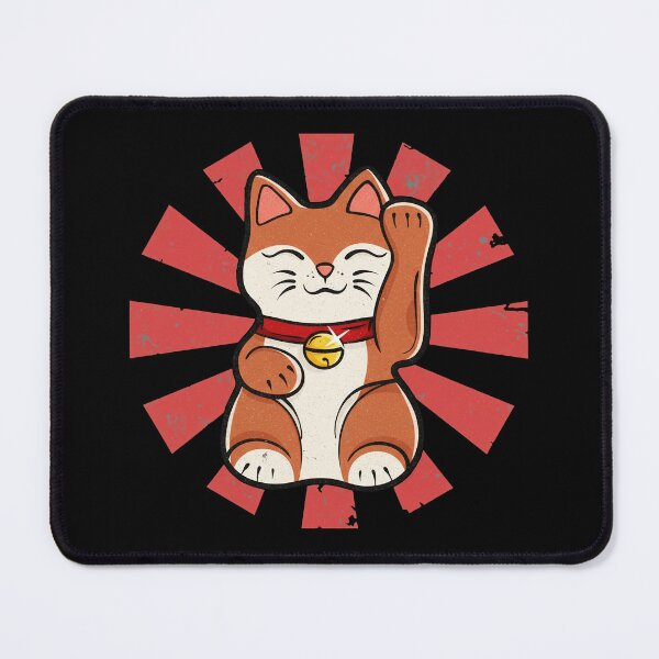 Item preview, Lucky Cat Maneki Neko Cute Retro Sunburst Illustration designed and sold by JEFDodsonArt.