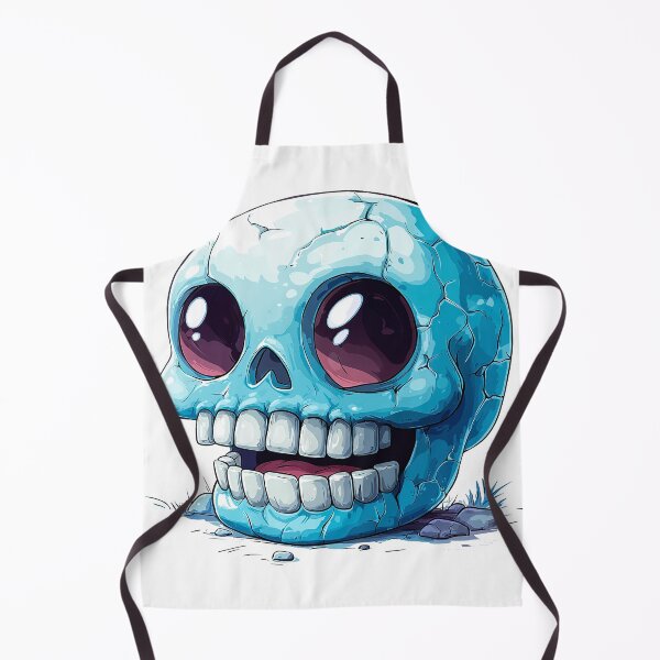 Item preview, Small smiling skull in neon blue designed and sold by Imparable.