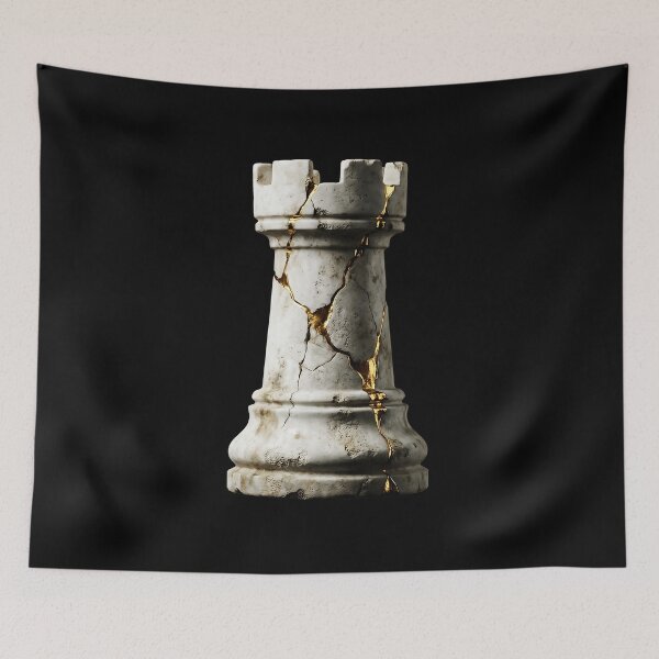 Item preview, The Stoic Bastion - Kintsugi Marble Rook  designed and sold by Eurarayton.