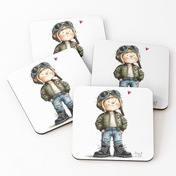 Item preview, Little Aviator – Cute Pilot Kid in Bomber Jacket designed and sold by MaciejRudzinsky.