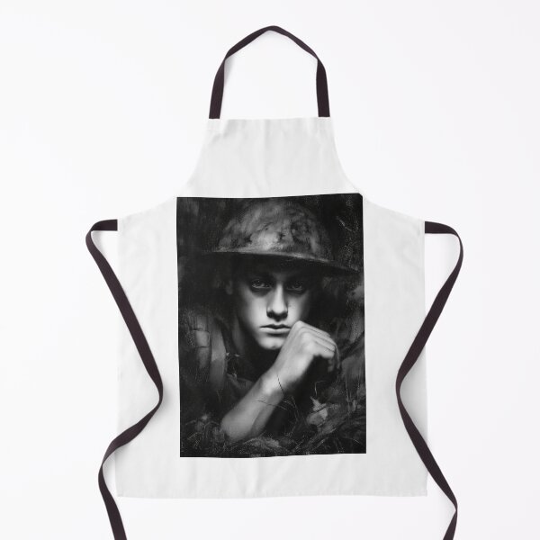 Item preview, Black and White Portrait of Pensive Soldier designed and sold by Piotrek0001.