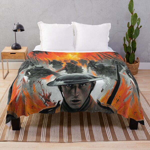 Item preview, Soldier Looking Up at Burning Sky Art designed and sold by Piotrek0001.