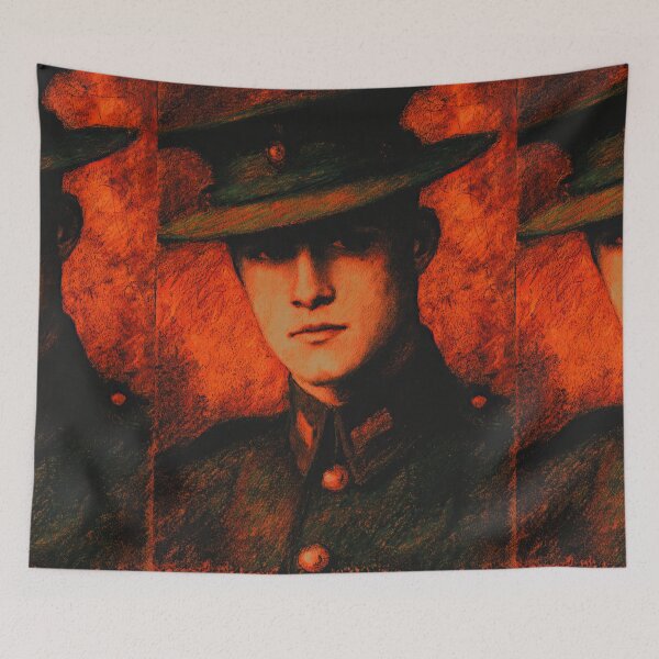 Item preview, Red Tinted Officer Portrait Vintage Style designed and sold by Piotrek0001.