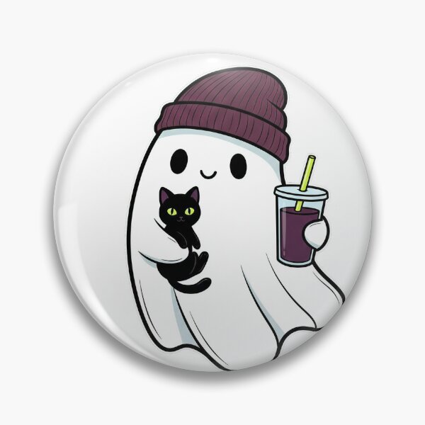 Item preview, Little ghost with black cat and drink designed and sold by Imparable.