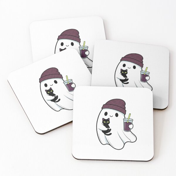 Item preview, Little ghost with black cat and drink designed and sold by Imparable.