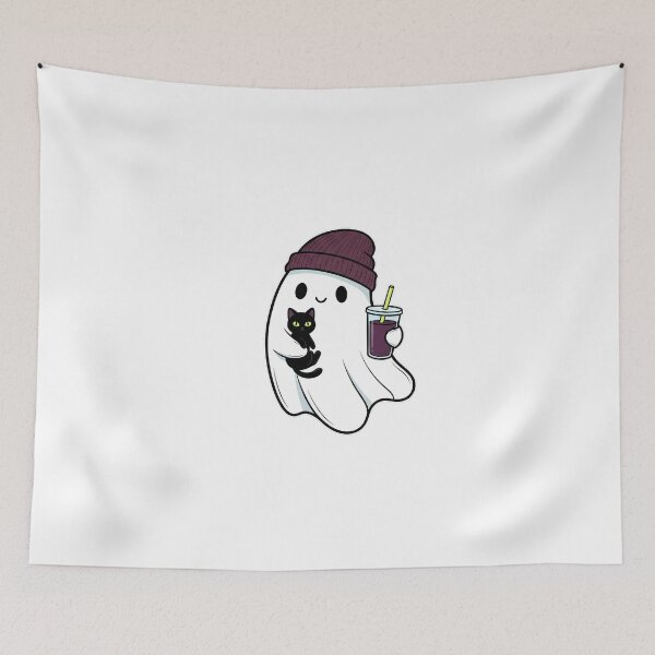 Item preview, Little ghost with black cat and drink designed and sold by Imparable.