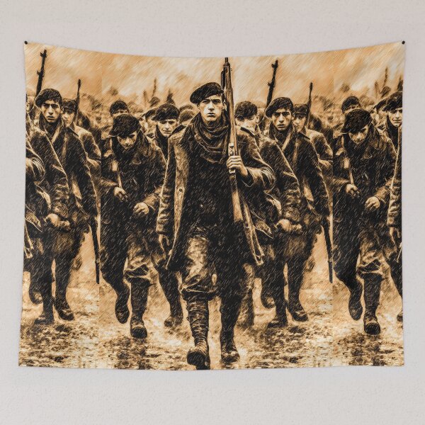 Item preview, Sepia Drawing of Marching Platoon designed and sold by Piotrek0001.