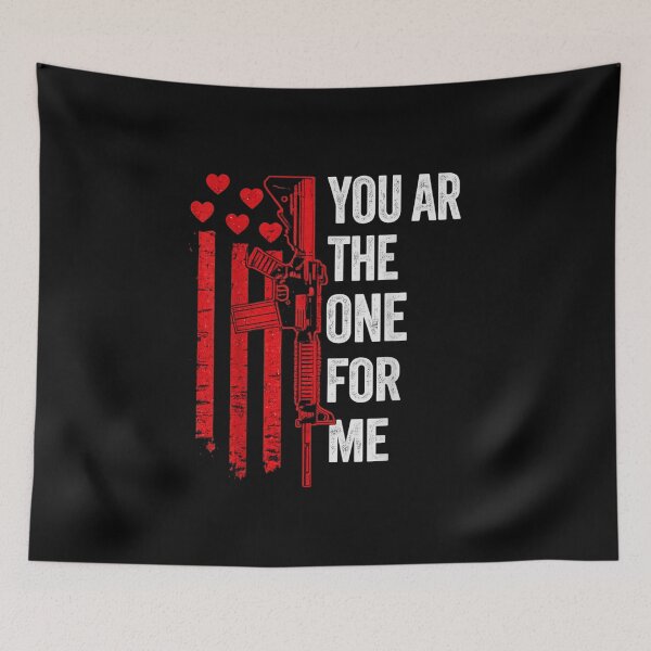 Item preview, You Are The One For Me Patriotic Rifle American Flag Hearts designed and sold by SaboCollita.