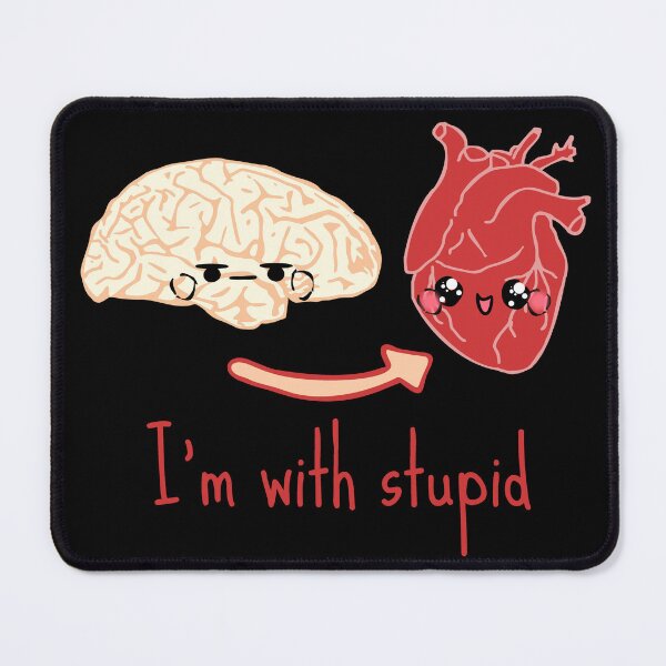 Item preview, I'm with stupid - brain heart designed and sold by FandomizedRose.