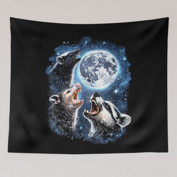 Item preview, Three Opossum Raccoon Skunk Moon Howling Funny Animal Meme  , Opossum Gift For Mom Dad Kids designed and sold by Opossum GIFT ★★★★★.