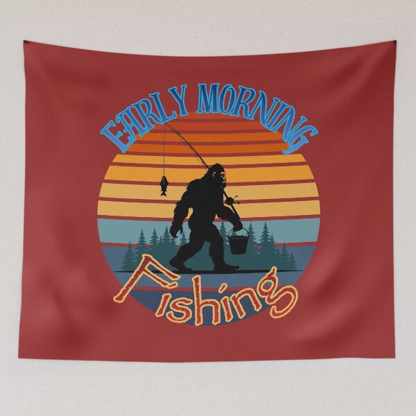 Item preview, Early Morning Fishing (Bigfoot) designed and sold by Tripp Art Studio.