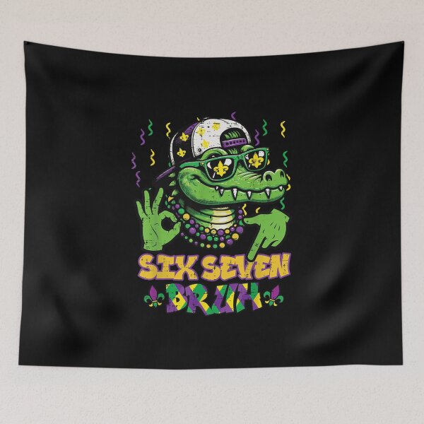 Item preview, Six Seven Bruh Mardi Gras Gator Funny Louisiana Alligator Party Design designed and sold by Gargamal.