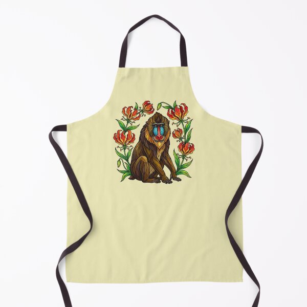 Item preview, Stained Glass Mandrill Surrounded by Flame Lilies designed and sold by BirdsnStuff.