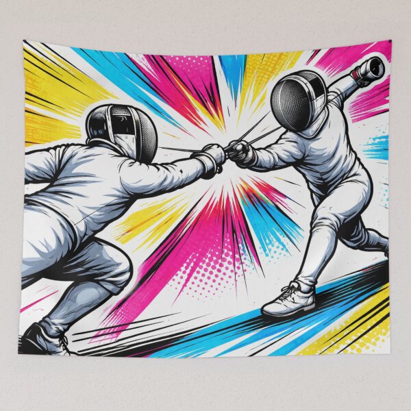 Item preview, Pop art fencing designed and sold by ChillCharmStudio.