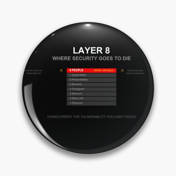 Item preview, Layer 8 Problem - OSI Model Human Error Cybersecurity designed and sold by Rome Tech & Threads.