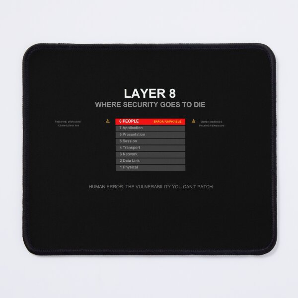 Item preview, Layer 8 Problem - OSI Model Human Error Cybersecurity designed and sold by Rome Tech & Threads.