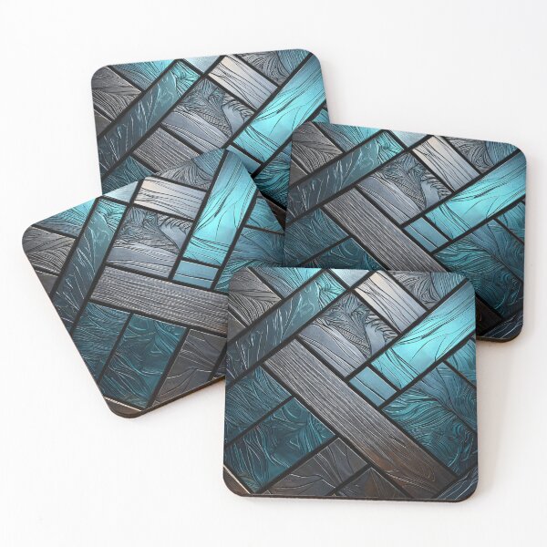 Item preview, Teal Mosaic Panels designed and sold by Kaleidoscope Print.
