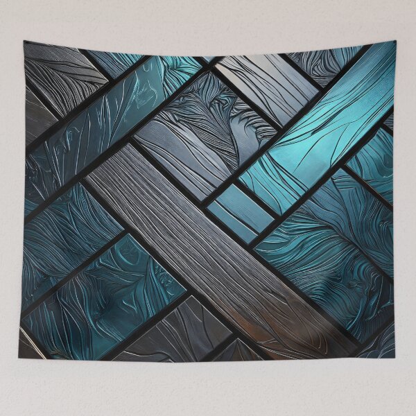 Item preview, Teal Mosaic Panels designed and sold by Kaleidoscope Print.
