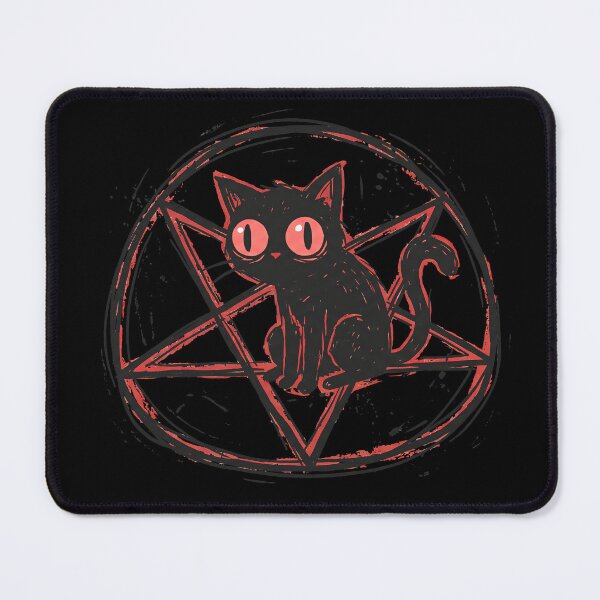 Item preview, Occult Black Cat with Pentagram – Cute Dark Gothic Witchcore Art designed and sold by cr6zym1nd.