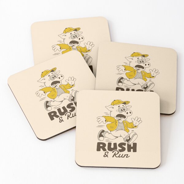 Item preview, Rush & Run Pig – Retro Cartoon Running Pig Illustration designed and sold by adipra.