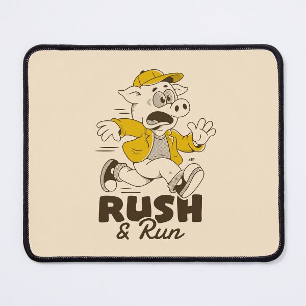 Item preview, Rush & Run Pig – Retro Cartoon Running Pig Illustration designed and sold by adipra.