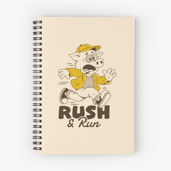 Item preview, Rush & Run Pig – Retro Cartoon Running Pig Illustration designed and sold by adipra.