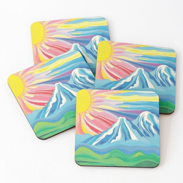 Item preview, Vibrant Sunrise Mountains Colorful Abstract Landscape designed and sold by Foxglovers Studio .
