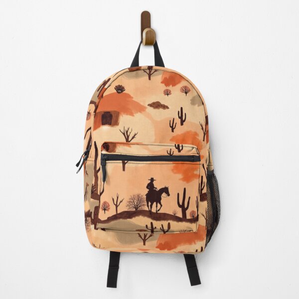 Item preview, Wild West Desert with Cowboy on Horseback and Cactuses Pattern designed and sold by UnhingedBird.