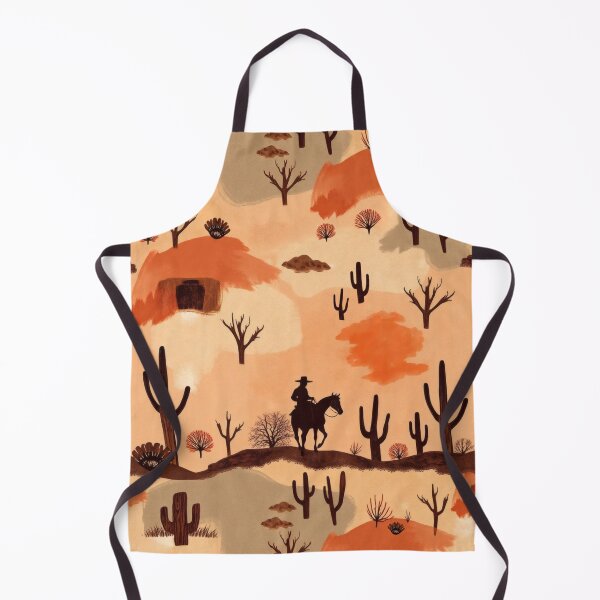 Item preview, Wild West Desert with Cowboy on Horseback and Cactuses Pattern designed and sold by UnhingedBird.