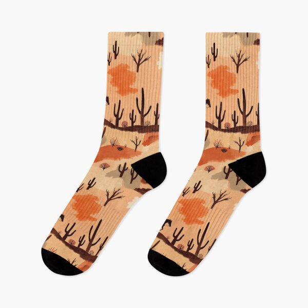 Item preview, Wild West Desert with Cowboy on Horseback and Cactuses Pattern designed and sold by UnhingedBird.