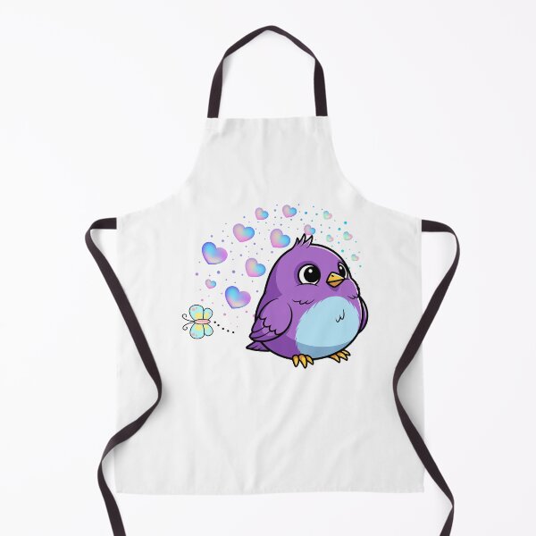 Item preview, Purple Bird with Hearts - Cute Cartoon Bird with Aura and Butterfly designed and sold by Love3Happy.