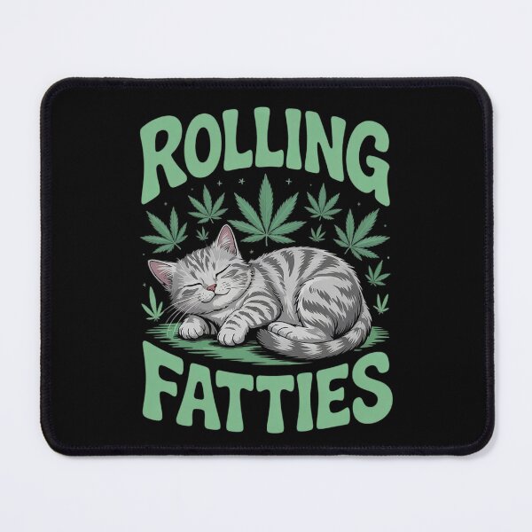 Item preview, Rolling Fatties Chunky Lazy Cat Weed Marijuana Meme designed and sold by joyouartArt.
