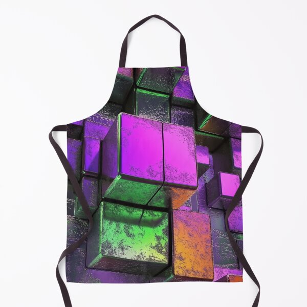 Item preview, Neon Industrial Cubes – 3D Cyberpunk Abstract designed and sold by B-Russ-Stuff.