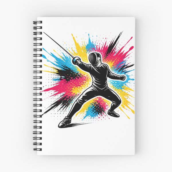 Item preview, Fencer Silhouette with Color Splash designed and sold by ChillCharmStudio.