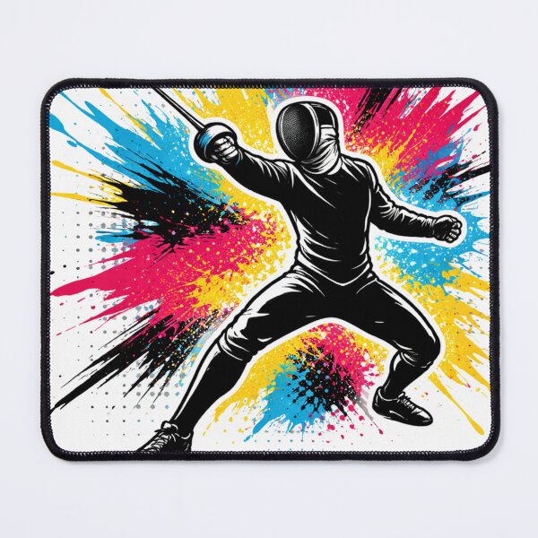 Item preview, Fencer Silhouette with Color Splash designed and sold by ChillCharmStudio.