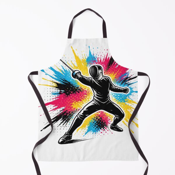 Item preview, Fencer Silhouette with Color Splash designed and sold by ChillCharmStudio.