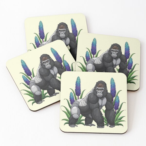 Item preview, Stained Glass Mountain Gorilla with Lupine Blooms designed and sold by BirdsnStuff.