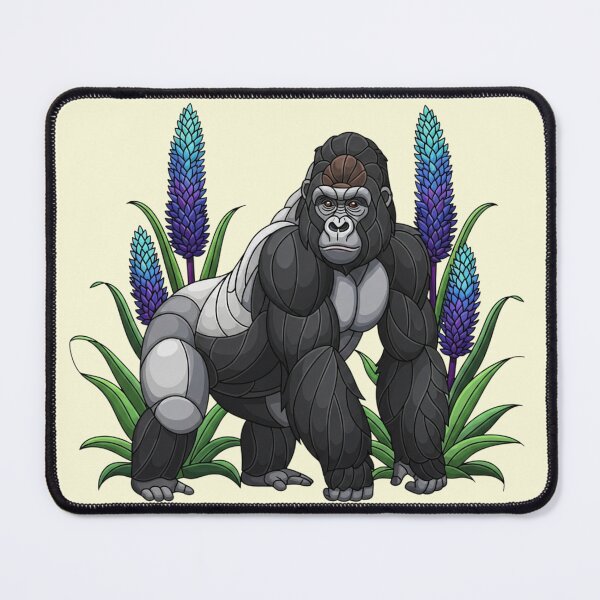 Item preview, Stained Glass Mountain Gorilla with Lupine Blooms designed and sold by BirdsnStuff.