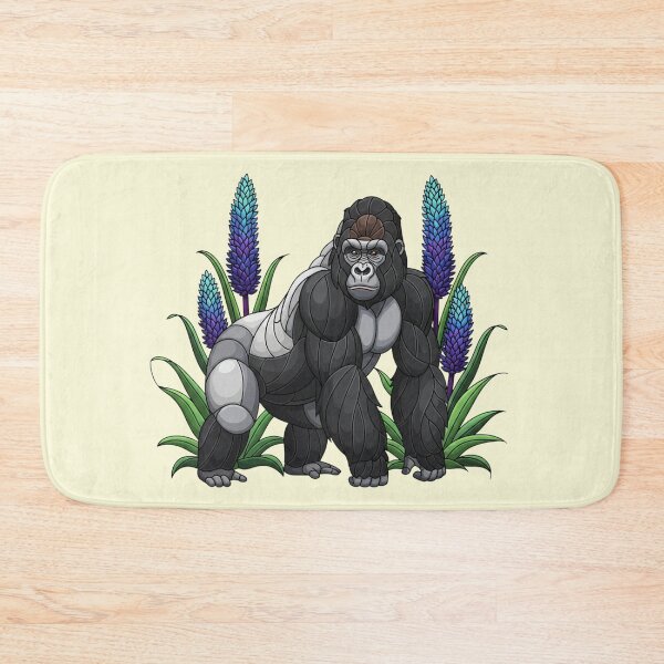 Item preview, Stained Glass Mountain Gorilla with Lupine Blooms designed and sold by BirdsnStuff.