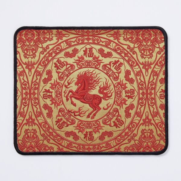 Item preview, Embroidered Year of the Horse Auspicious Red Pattern designed and sold by PixelQ.