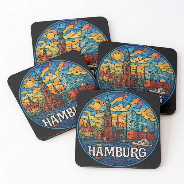 Item preview, Hamburg Germany Europe Stained Glass Travel designed and sold by TomFrontierArt.