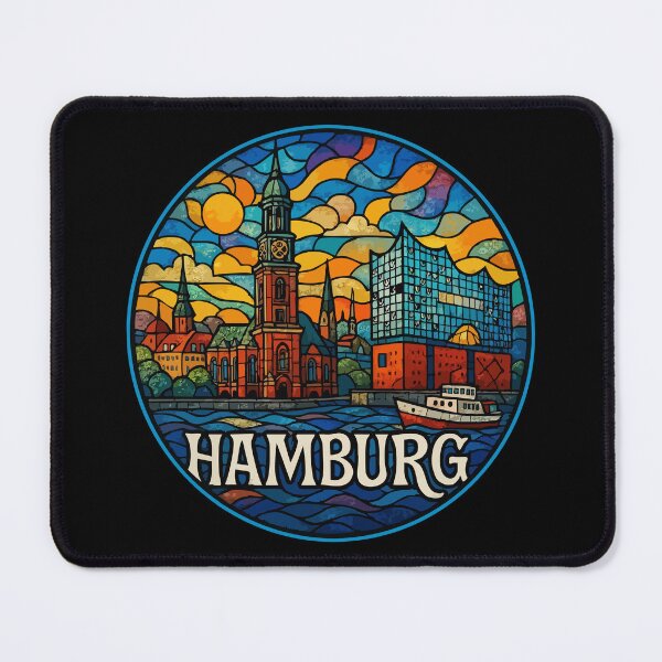 Item preview, Hamburg Germany Europe Stained Glass Travel designed and sold by TomFrontierArt.