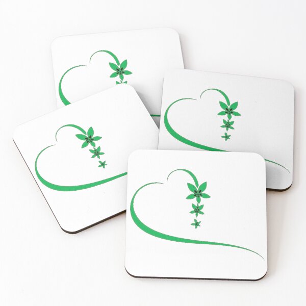 Item preview, Minimalist Green Floral Heart Vine designed and sold by Foxglovers Studio .