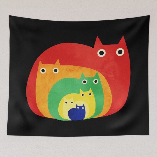 Item preview, Colorful Cat Family Layered Rainbow Cute Illustration designed and sold by JEFDodsonArt.