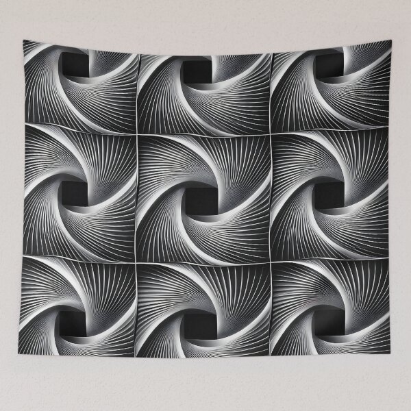 Item preview, Monochrome Spiral Grid designed and sold by Kaleidoscope Print.